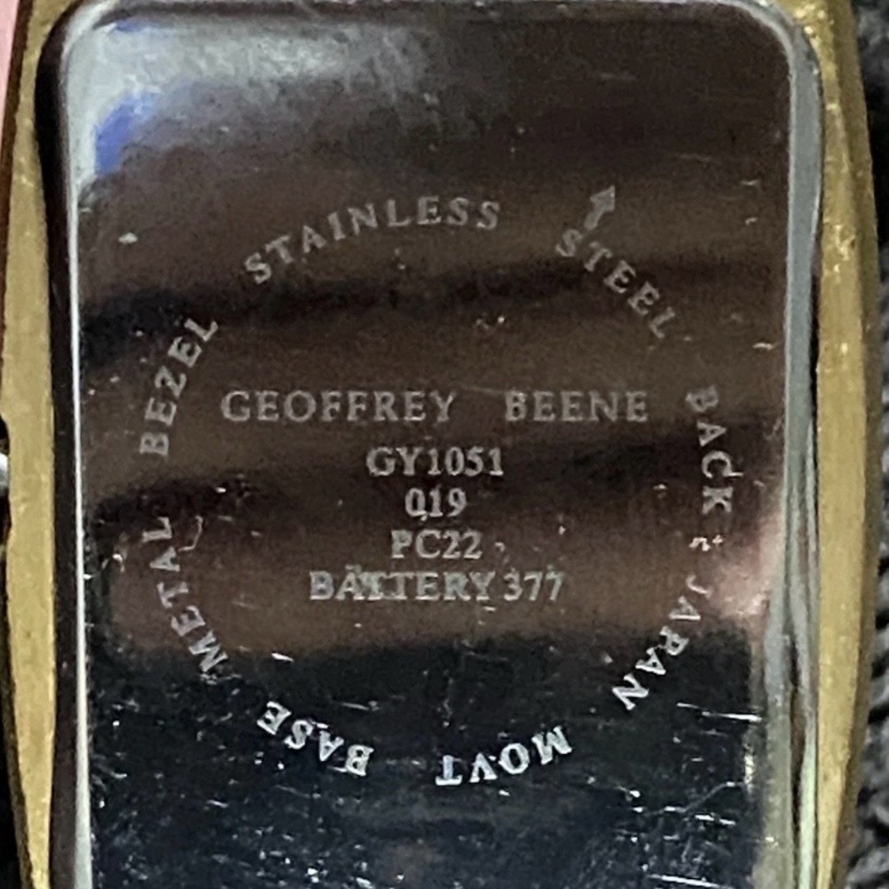 Geoffrey Beene Gold Tone Rectangular Watch - Picture 5 of 10